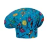 Gorro de cocina unisex Egochef Hat, ajuste con velcro, turquesa con estampado de fantasía