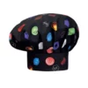 Gorro de cocina unisex Egochef Hat, ajuste con velcro, estampado de bombones sobre fondo negro