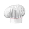 Gorro de cocina unisex Egochef Hat, ajuste con velcro, blanco con ribete burdeos