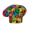 Gorro de cocina unisex Egochef Hat, ajuste con velcro, con estampado de hojas de colores