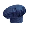 Gorro de cocina unisex Egochef Hat, ajuste con velcro, azul con rayas blancas