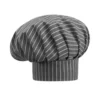 Gorro de cocina unisex Egochef Hat, ajuste con velcro, en color gris con rayas blancas