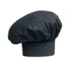 Gorro de cocina unisex Egochef Hat, ajuste con velcro, color negro y rayas blancas