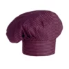 Gorro de cocina unisex Egochef Hat, ajuste con velcro, color vino con rayas blancas