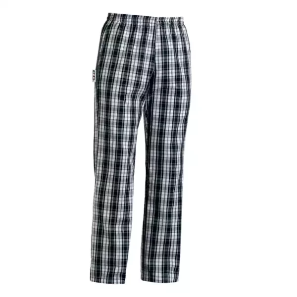 Pantalón cocina unisex Egochef Coulisse, cintura elástica con cordón ajustable, y tela a cuadros