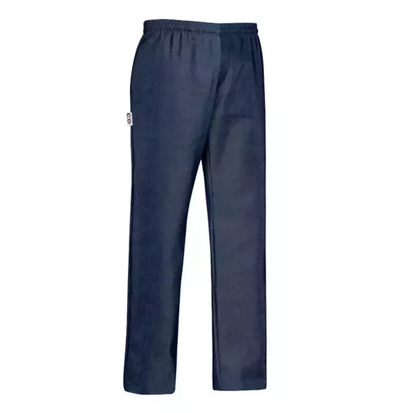 Pantalón cocina unisex Egochef Coulisse, cintura elástica con cordón ajustable, color denim