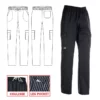 Pantalón cocina unisex Egochef Coulisse Leg Pocket, color negro, cintura elástica.