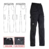 Imagen y características del pantalón cocina unisex Egochef Coulisse Leg Pocket, rayas Sir, cintura elástica.