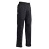 Pantalón cocina unisex Egochef Coulisse, cintura elástica con cordón ajustable, de color negro y rayas blancas