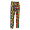 Pantalón cocina unisex Egochef Coulisse, cintura elástica con cordón ajustable, estampado con hojas de colores.