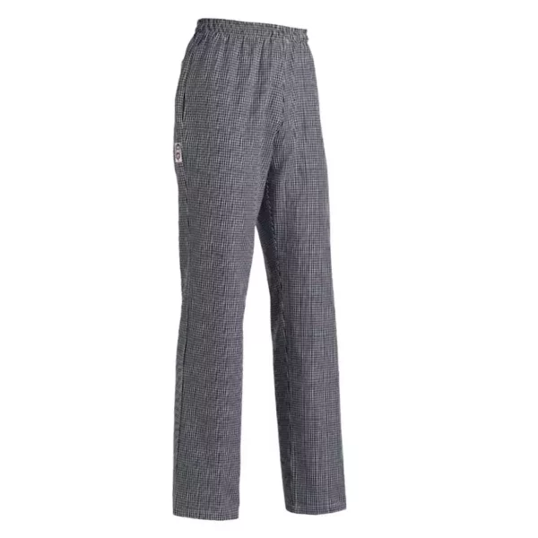 Pantalón cocina unisex Egochef Coulisse, cintura elástica con cordón ajustable, con tela a cuadros.