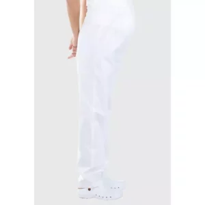 Pantalón premamá sanitario Creyconfe Básicos Teruel en color blanco.