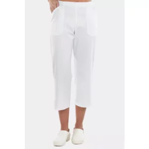 Pantalón sanitario para mujer Creyconfe Básicos Sassari en color blanco.