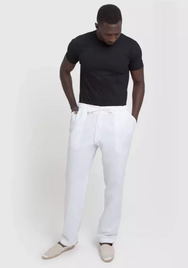 Pantalón sanitario unisex Creyconfe Minimal Sibu en color blanco.