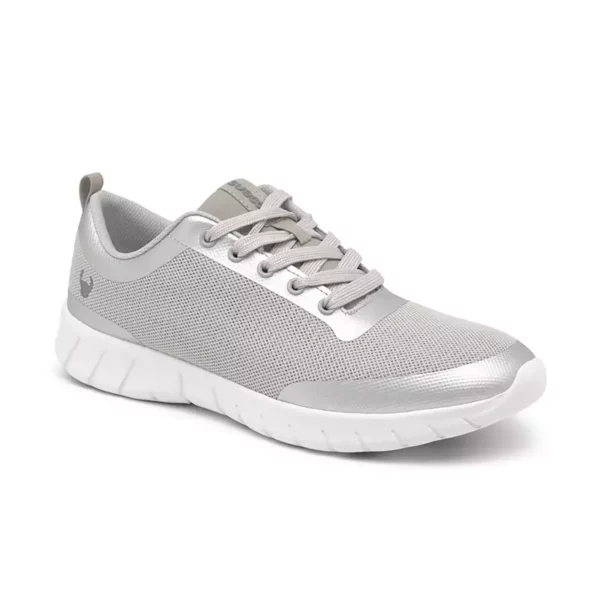 Zapatillas unisex Suecos Alma transpirables y antideslizantes, con cordones y plantilla extraíble, en color plata