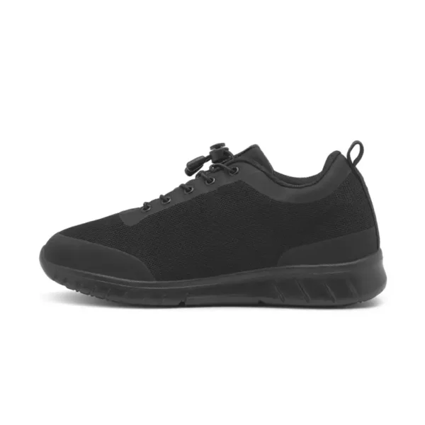 Zapatillas unisex Suecos Alma Orthopedic en color negro, ergonómicas y transpirables, con cordones elásticos y plantilla ortopédica extraíble.