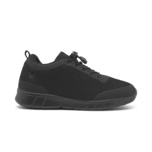 Zapatillas unisex Suecos Alma Orthopedic en color negro, ergonómicas y transpirables, con cordones elásticos y plantilla ortopédica extraíble.