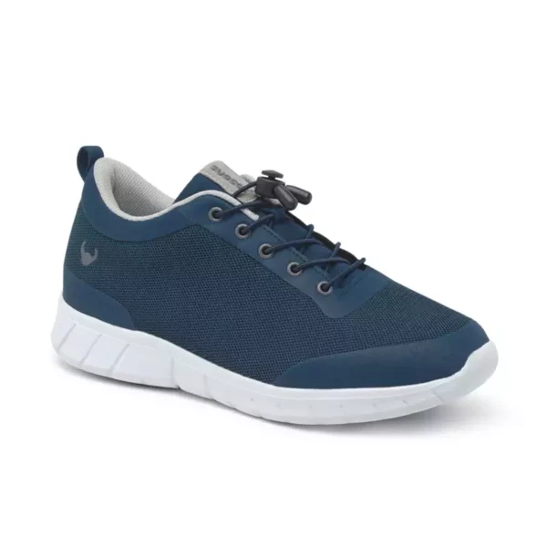 Zapatillas unisex Suecos Alma Orthopedic en color azul, ergonómicas y transpirables, con cordones elásticos y plantilla ortopédica extraíble.