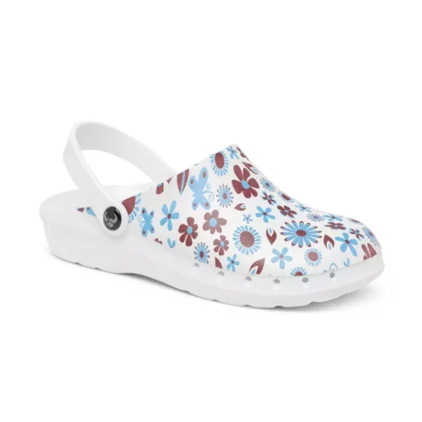 Zueco unisex Suecos Oden Print, ergonómico y antideslizante, ideal para entornos sanitarios, diseño 'Midsummer'