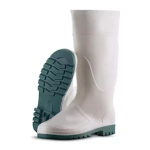 Bota de agua laboral antideslizante Mavinsa Rain blanca verde