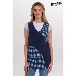 Estola cruzada cuadro azul Dyneke 8156384, vista frontal con modelo
