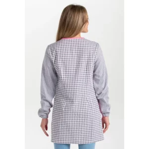 Bata maestra cuadro gris Dyneke 8317209, vista trasera con modelo