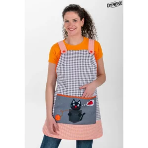 Estola maestra gato negro Dyneke 8343209, vista frontal con modelo