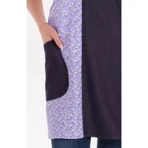 Estola tejano lilas Dyneke 8686560, detalle de bolsillo y tejido