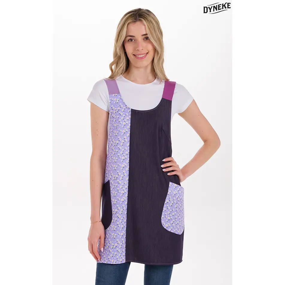 Estola Dyneke Tejano Lilas 8686560 1 Estola tejano lilas Dyneke 8686560, vista frontal con modelo