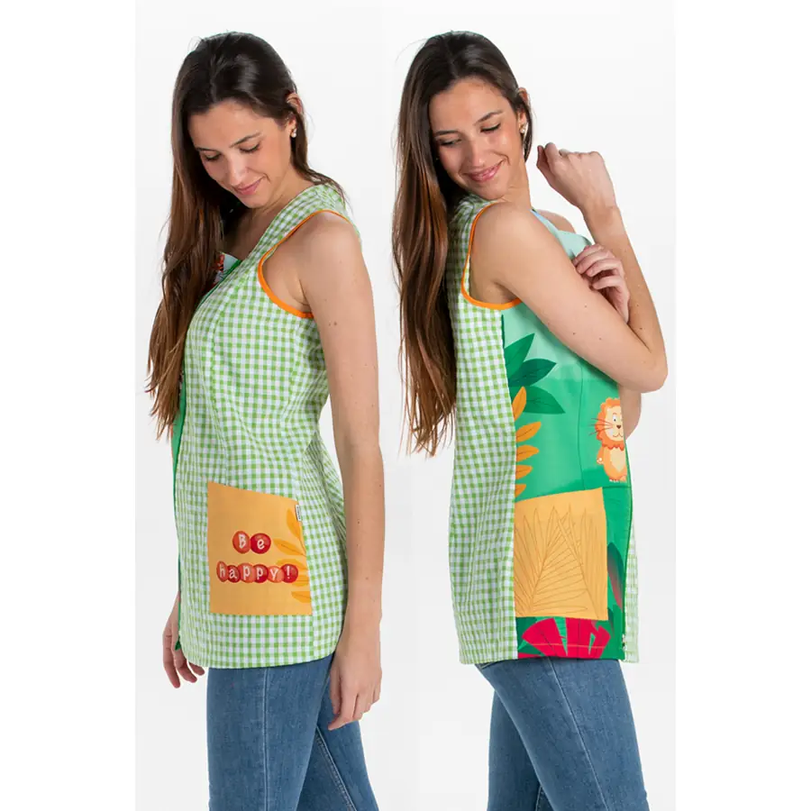 Casaca Dyneke Be Happy 8886171 4 Casaca maestra s/m be happy Dyneke 8886171, vista lateral con modelo