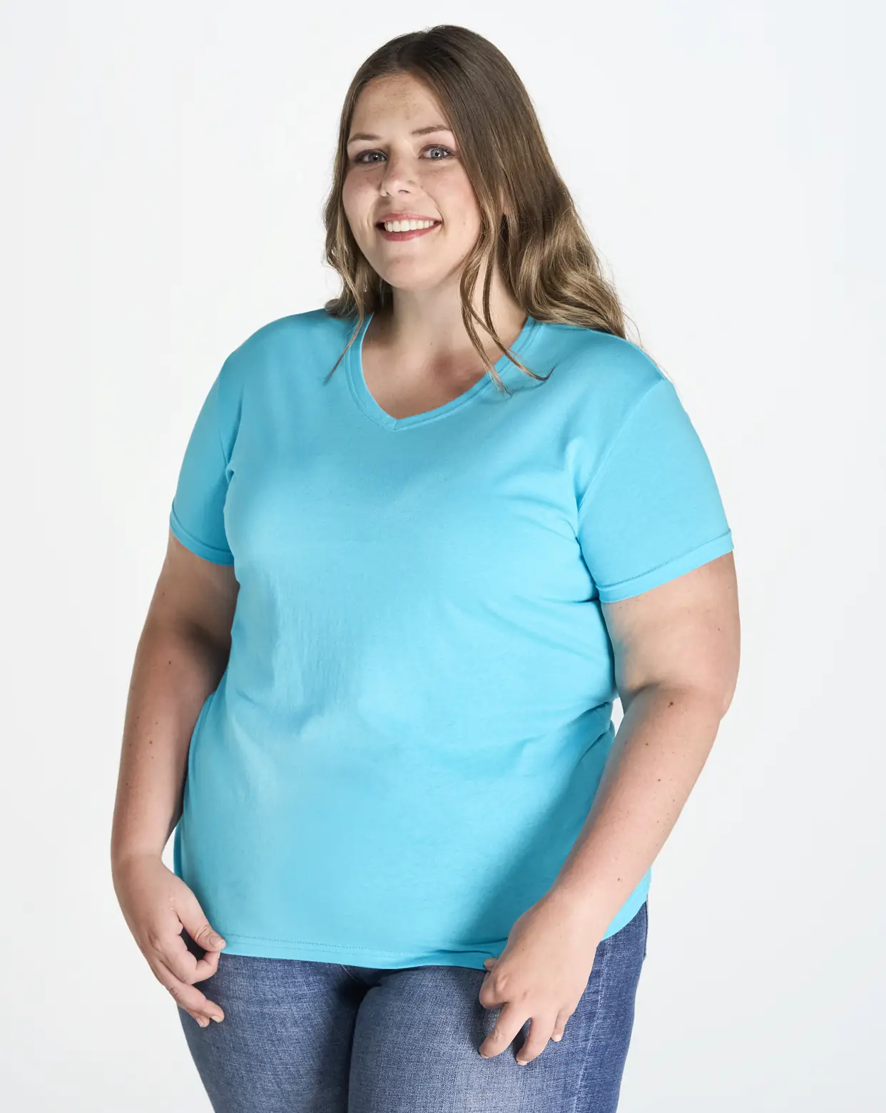 Camiseta cuello de pico Mujer JHK CURVSPICO 1 Camiseta cuello de pico Mujer JHK CURVSPICO