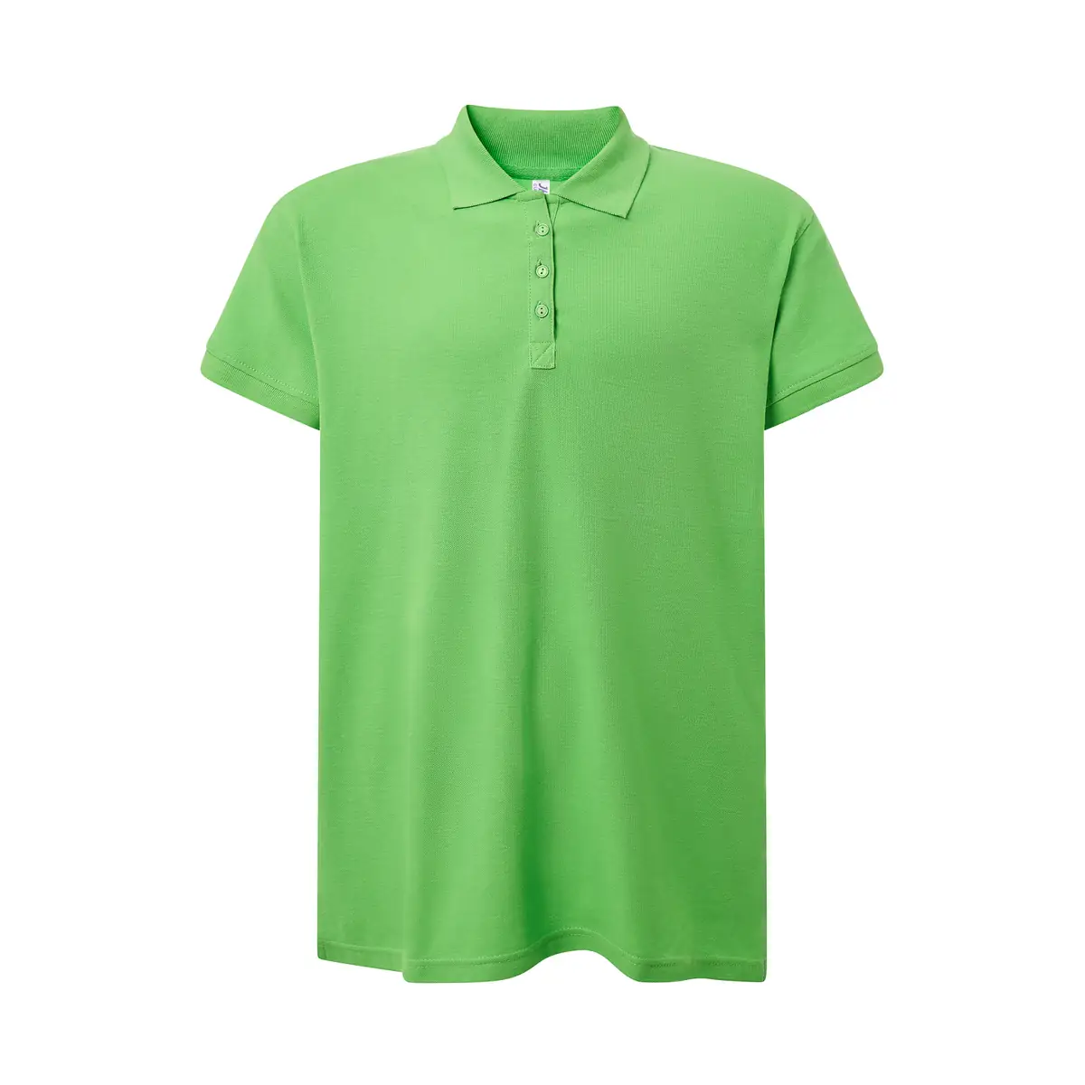 Polo piqué mujer tallas grandes JHK CURVSPOLO 8 Polo JHK CURVSPOLO en verde lima, vista frontal
