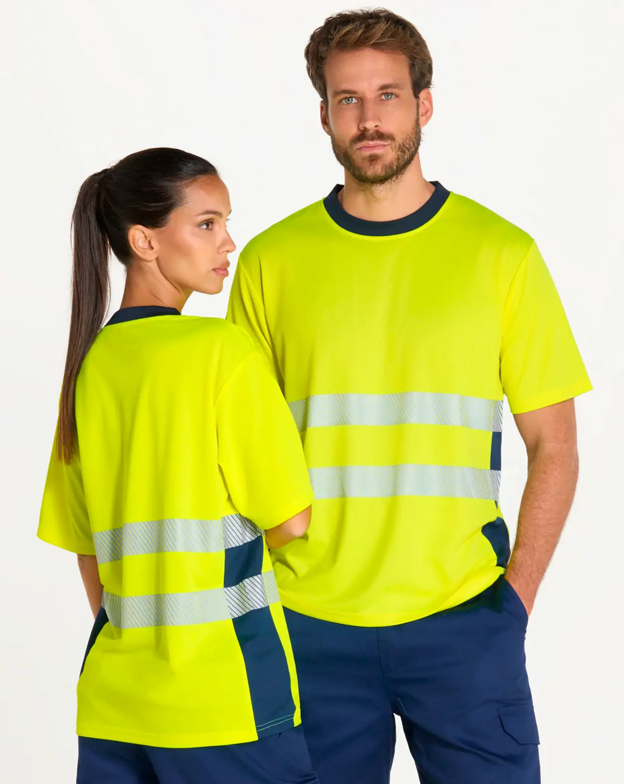Camiseta Unisex de alta visibilidad JHK HV01U00 1 Camiseta Unisex de alta visibilidad JHK HV01U00
