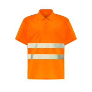 Polo JHK HV02U00 en naranja flúor, vista frontal