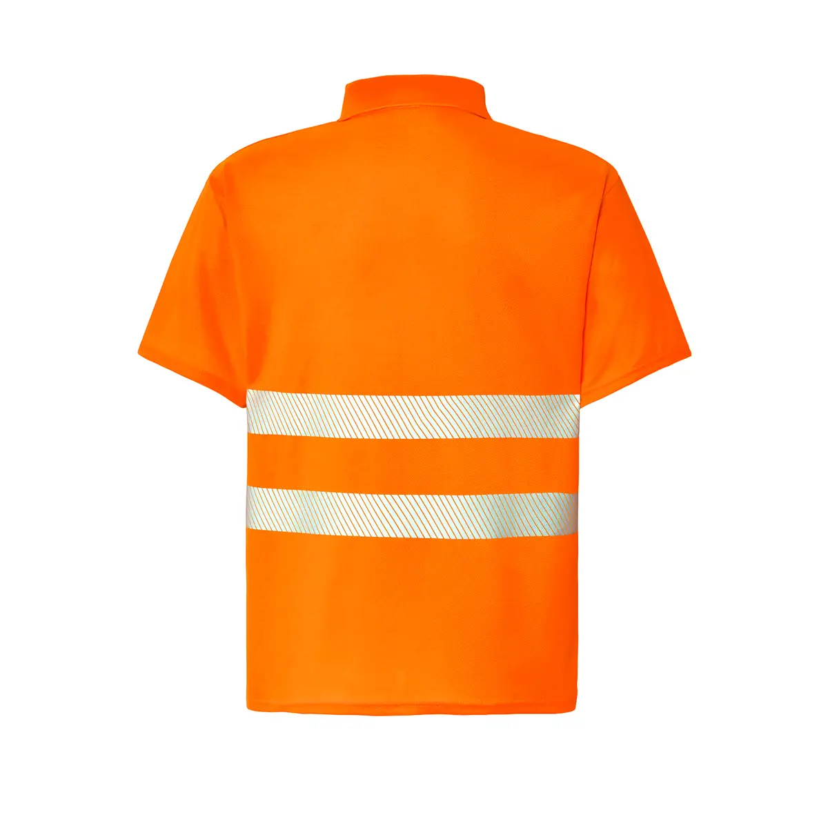 Polo alta visibilidad manga corta JHK HV02U00 10 Polo JHK HV02U00 en naranja flúor, vista trasera