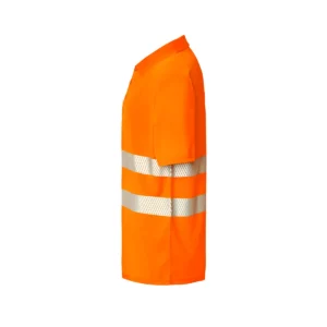 Polo JHK HV02U00 en naranja flúor, vista lateral