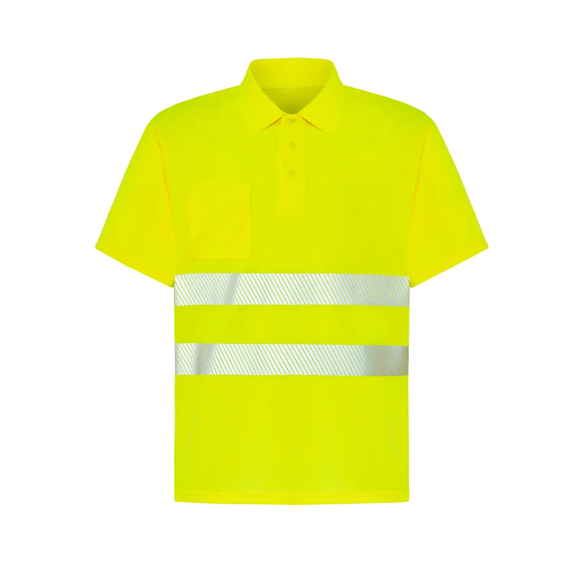 Polo alta visibilidad manga corta JHK HV02U00 11 Polo JHK HV02U00 en oro flúor, vista frontal