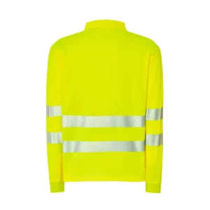 Polo JHK HV02U00LS en oro flúor de manga larga, vista trasera