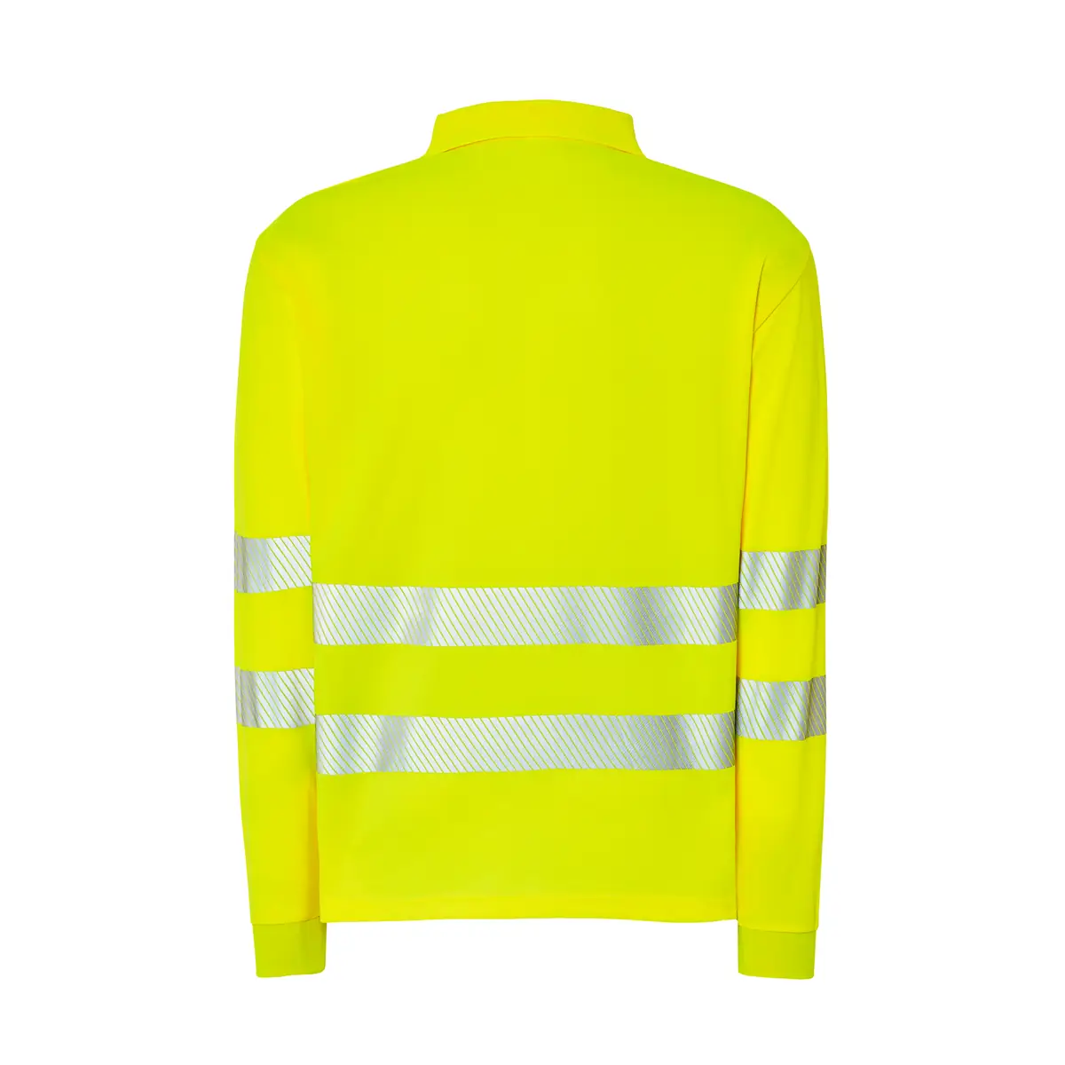 Polo alta visibilidad manga larga JHK HV02U00LS 13 Polo JHK HV02U00LS en oro flúor de manga larga, vista trasera