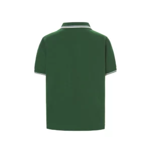 Polo infantil JHK PKID210 en verde botella y blanco, vista trasera