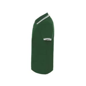 Polo infantil JHK PKID210 en verde botella y blanco, vista lateral