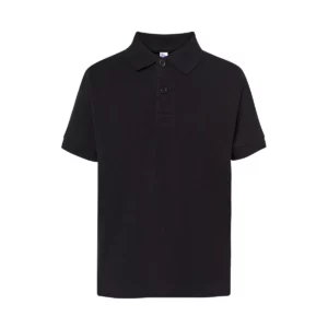 Polo infantil JHK PKID210 en negro, vista frontal