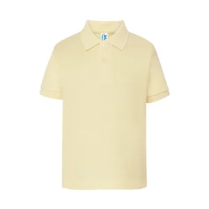 Polo infantil JHK PKID210 en crema mantequilla, vista frontal