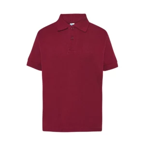 Polo infantil JHK PKID210 en burdeos, vista frontal