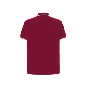 Polo infantil JHK PKID210 en burdeos y blanco, vista trasera