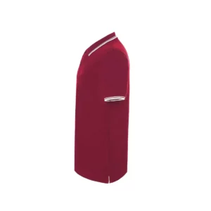 Polo infantil JHK PKID210 en burdeos y blanco, vista lateral