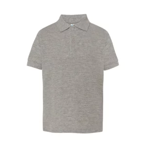 Polo infantil JHK PKID210 en gris vigoré, vista frontal