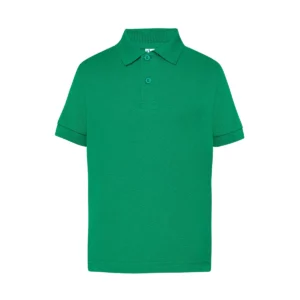 Polo infantil JHK PKID210 en verde kelly, vista frontal