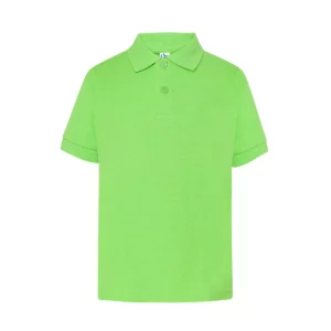 Polo infantil JHK PKID210 en verde lima, vista frontal