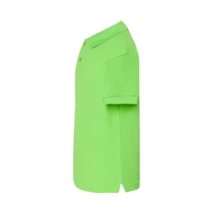 Polo infantil JHK PKID210 en verde lima, vista lateral